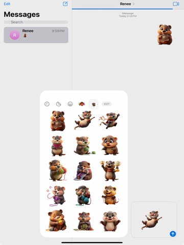Crocheting Wombat Stickers iPad screenshot