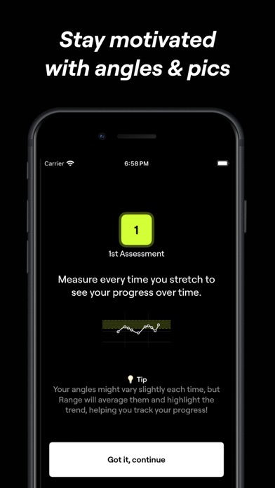 Flexibility Tracker: Range Screenshot