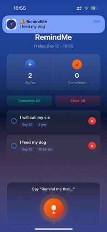 RemindMe: Voice Reminder screenshot