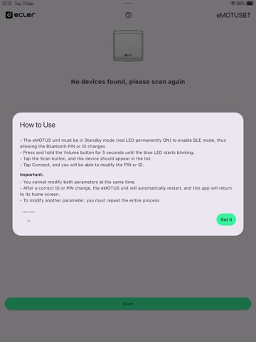 eMOTUSBT iPad screenshot