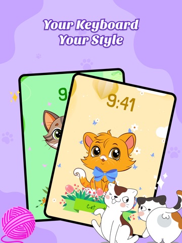 Cat Keyboard - Cute Kitty Skin iPad screenshot