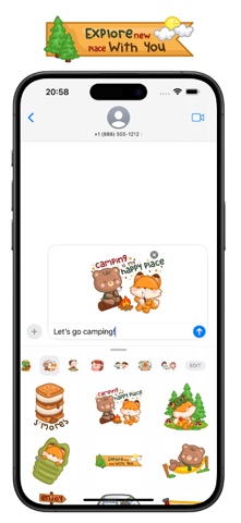 Cute Animal Camping Stickers screenshot