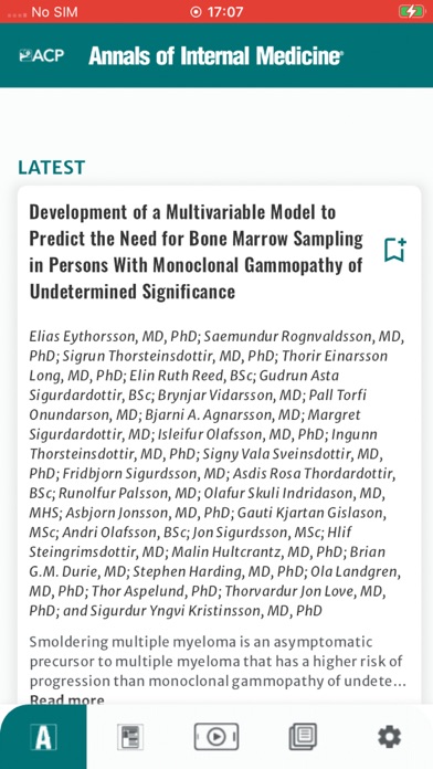 Annals of Internal Medicine Screenshot