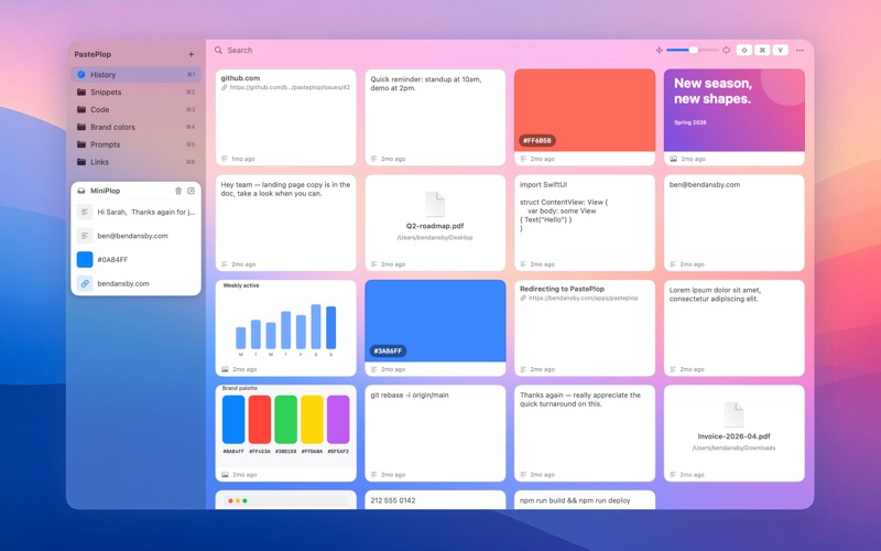 PastePlop — Clipboard Grid Screenshot 1