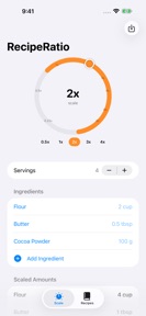 RecipeRatio: Recipe Scaler screenshot
