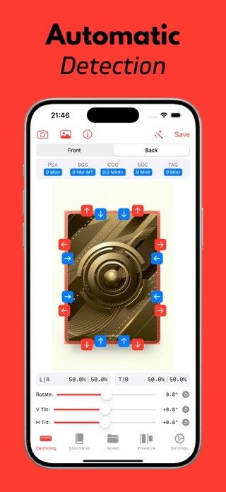 Card Centering Calculator: CCC Screenshot 2 of 6
