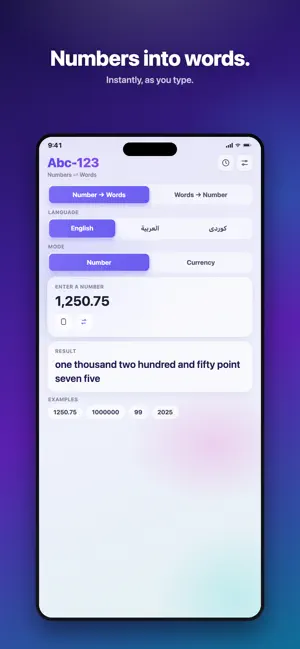 Abc-123-Number to Words screenshot 2