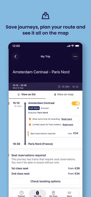 Interrail Rail Planner screenshot 2