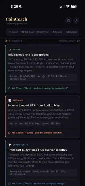 CoinCoach: AI Money Coach screenshot 1