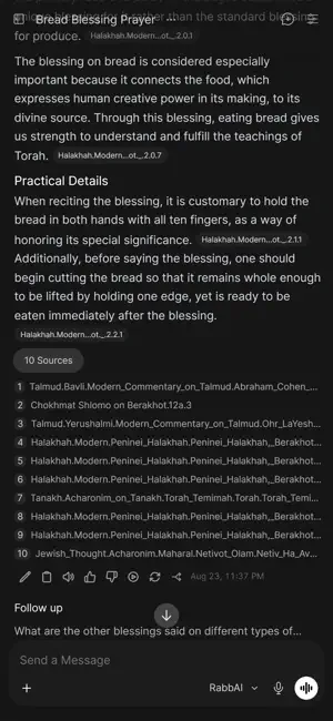RabbAI - Torah & Halacha AI screenshot 3