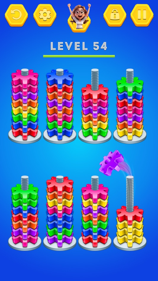 #3. Nuts And Bolts Sort Color Game (iOS) 来自: Areesha Tariq
