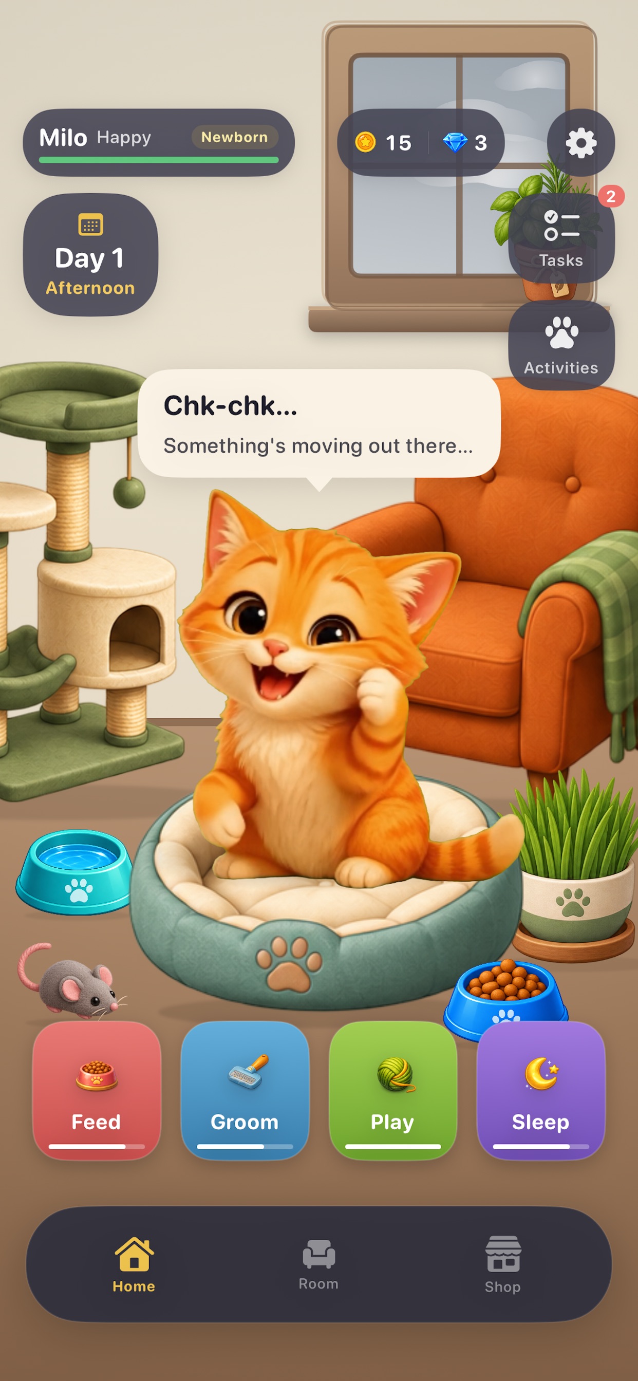 Screenshot 1 of Orange Cat Life Simulator Game
