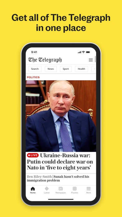 The Telegraph: UK & World News Screenshot