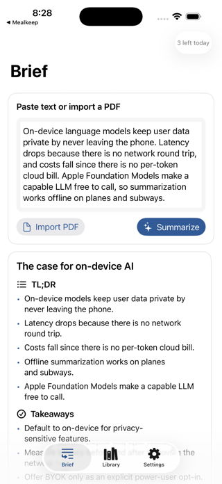 Brief  AI Summarizer Screenshot 1 of 3