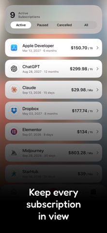 DueCat - Track Subscriptions Screenshot 6 of 7