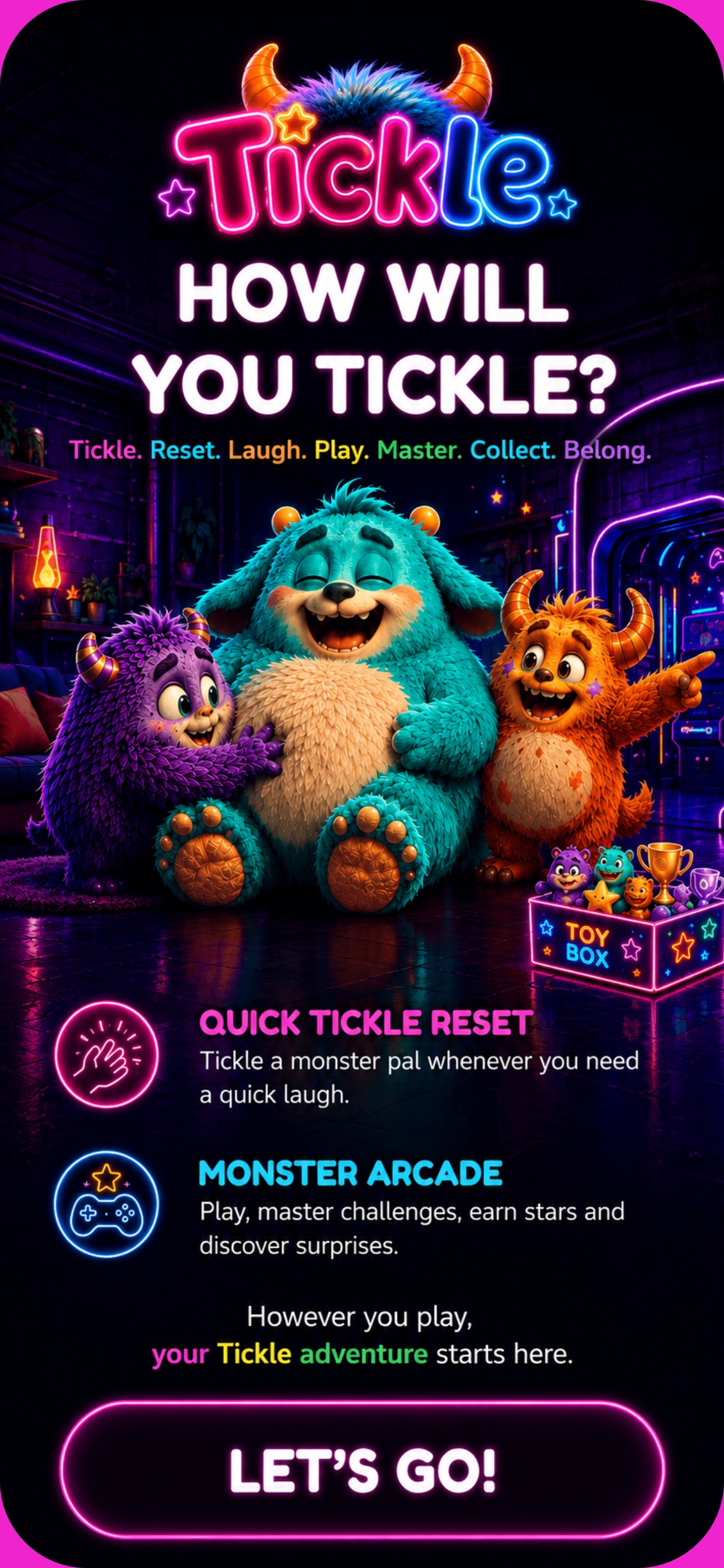 Screenshot 1 of Tickle: Fuzzy Monster Pals