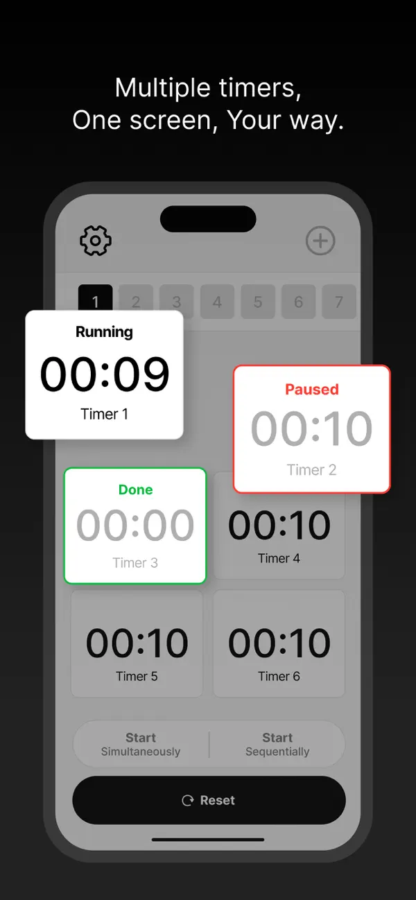 #6. Simply Multi Timer (iOS) Ved: Jisu Jung