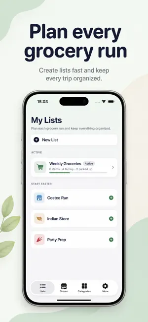 Groceries — Smart Lists screenshot 1
