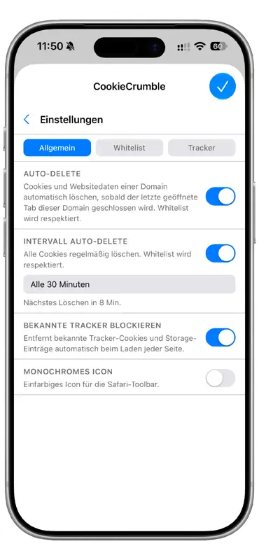 CookieCrumble für Safari screenshot 5 of 7
