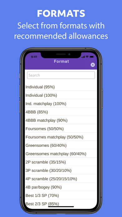 WHS Handicap Calculator Screenshot