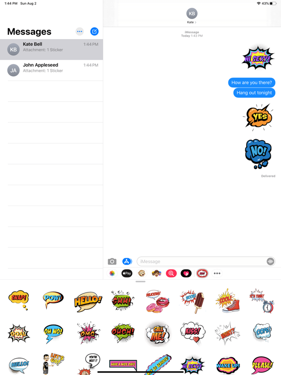 Screenshot #5 pour Comic Words Emotion Stickers