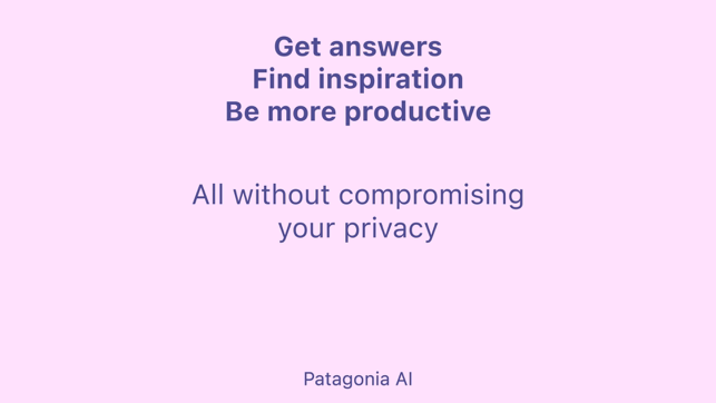 ‎Patagonia AI - Private Chat Screenshot