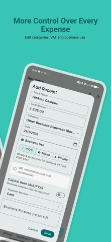 PocketReceipt: UK Tax Receipts iPhone screenshot