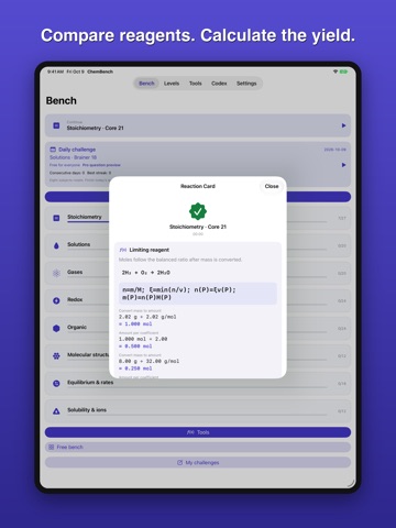 ChemBench: Equation Balancer iPad screenshot