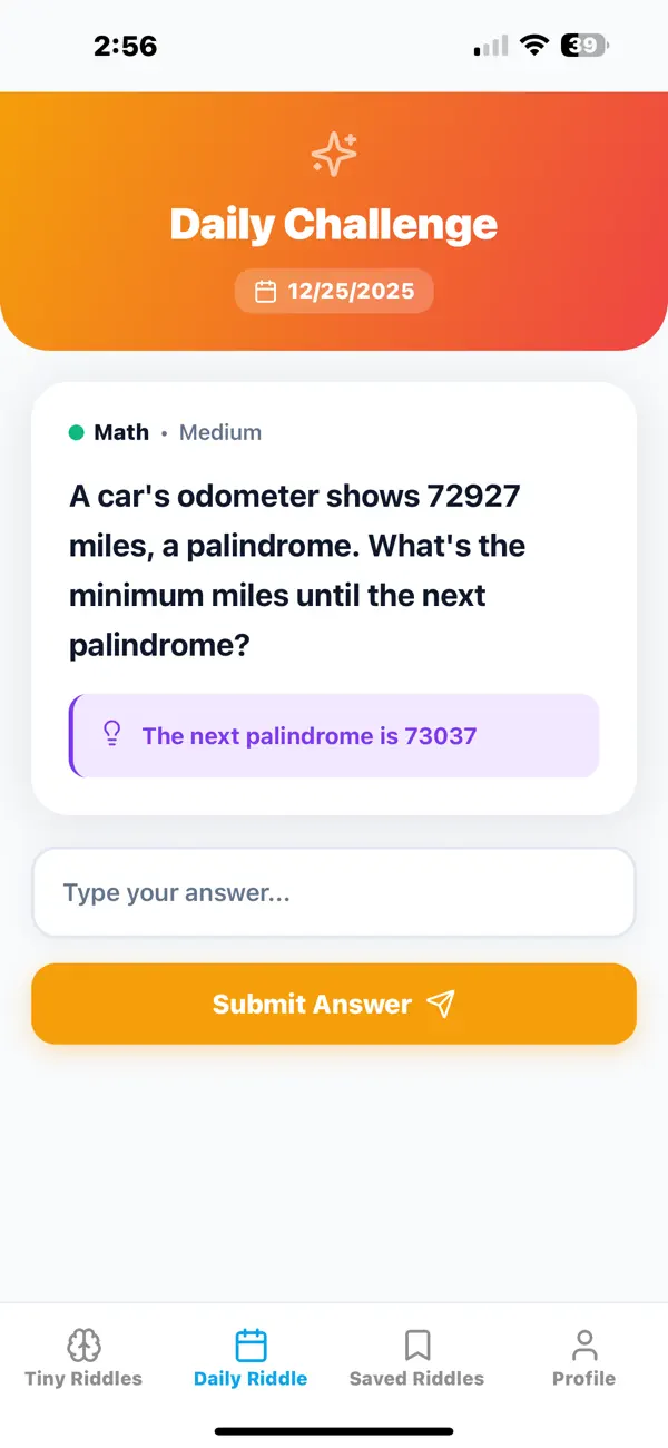 #3. Tiny Riddles (iOS) Ved: Ayush Patel