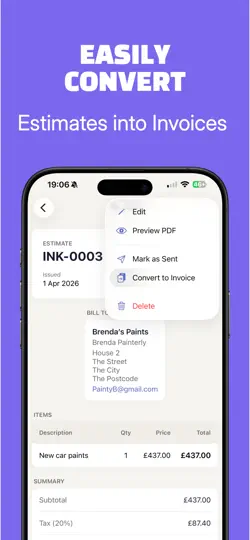 Screenshot von Inka: Invoice Maker & Quotes auf dem iPhone 4