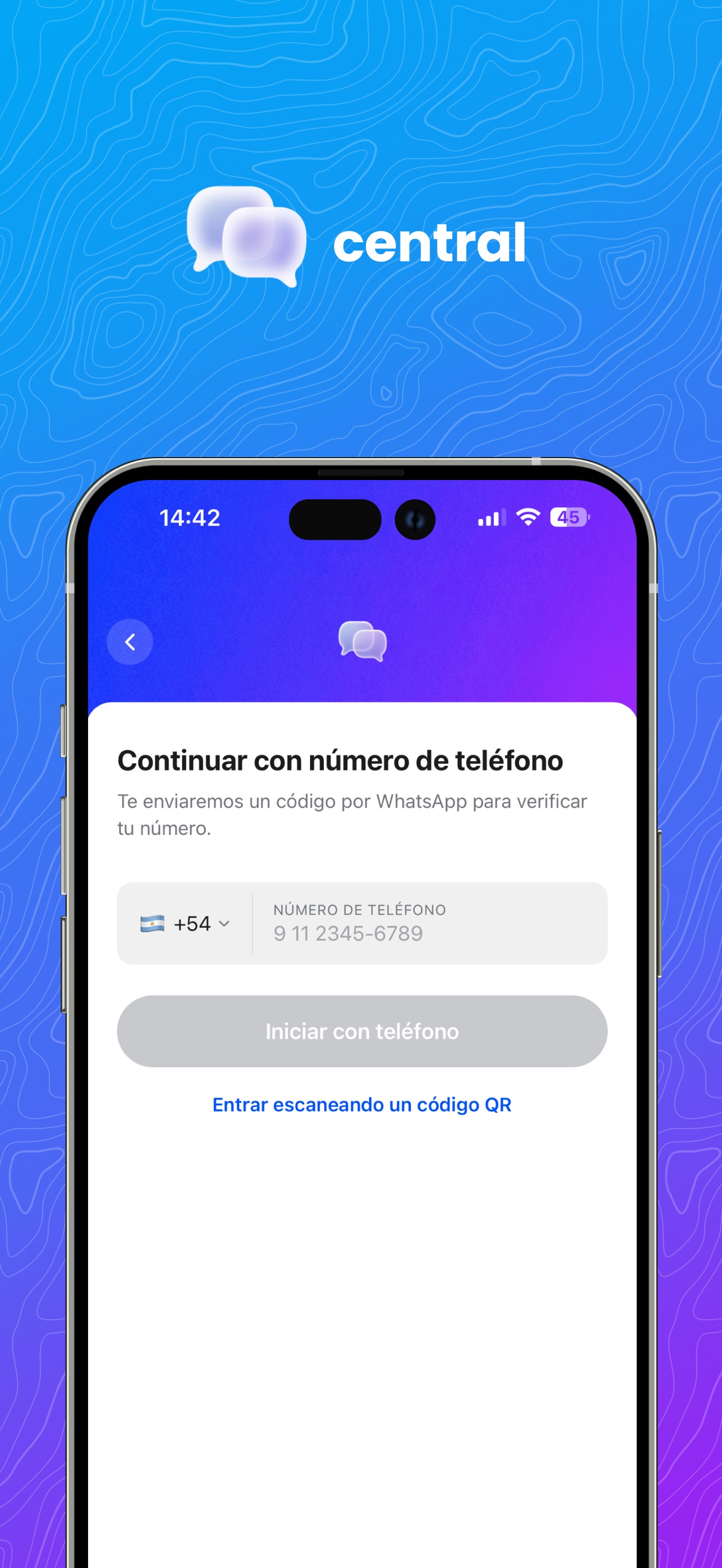 Screenshot 1 of Central Chat App