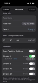 RCYC Regatta Scoring screenshot