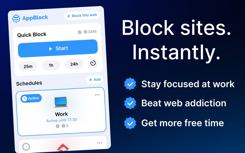AppBlock - Block Websites screenshot 1