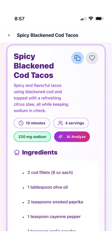 Low Sodium Recipes & Meals screenshot 6