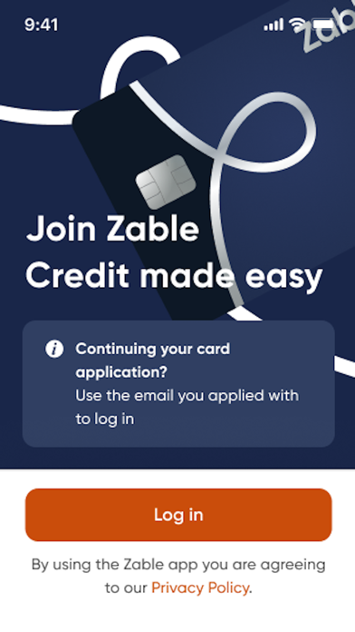 Zable Credit Card Screenshot