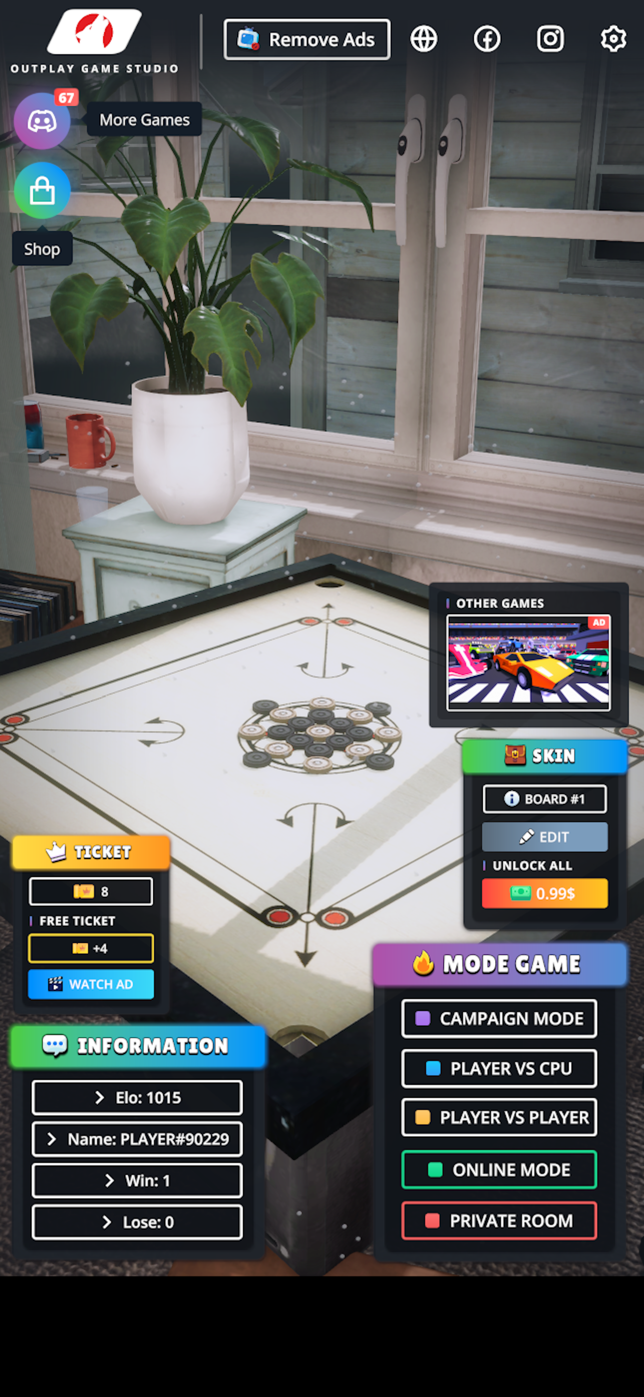 Carrom 3D Online