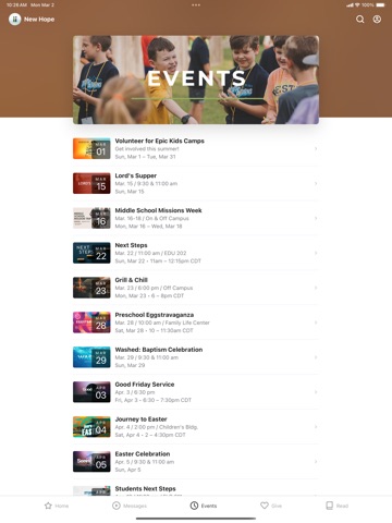 New Hope FBC iPad screenshot