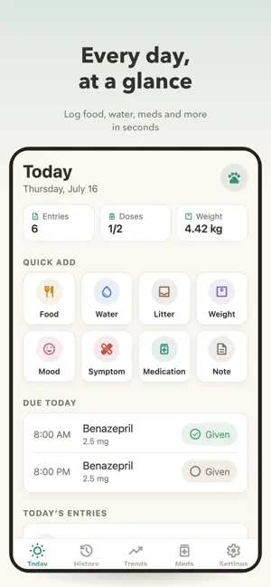 Purrmed: Cat Health Diary screenshot 1