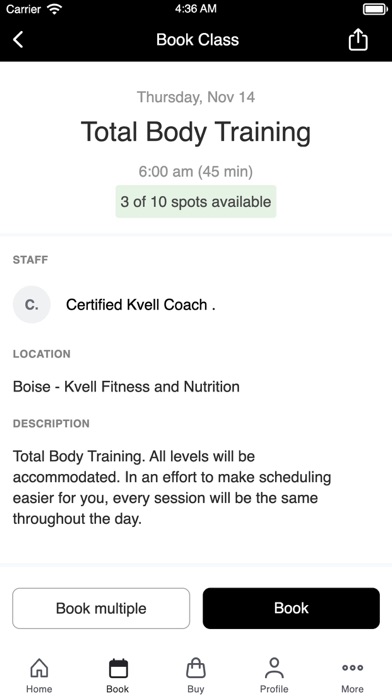 Kvell Fitness and Nutrition Screenshot