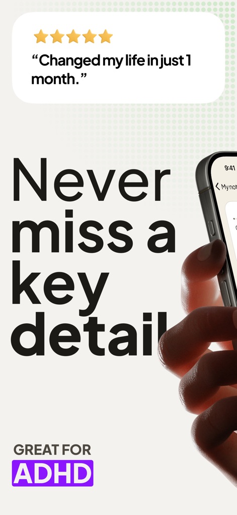 Coconote - AI Note Taker - This tool helps users leverage AI for comprehensive note-taking, as highlighted by a positive user review and its specific benefit for those with ADHD.