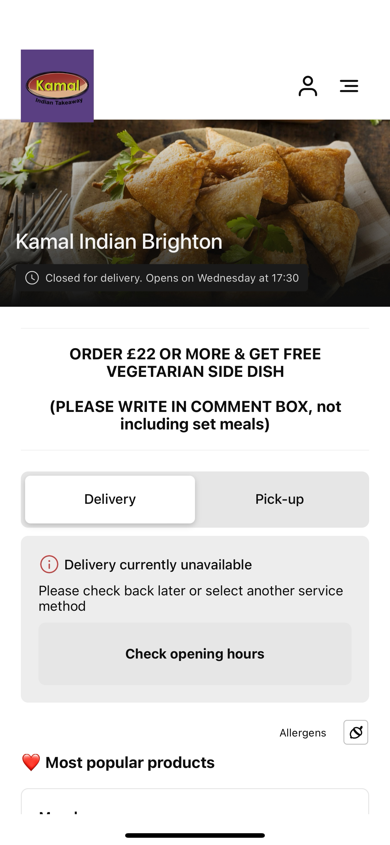 Kamal Indian Brighton screenshot 3
