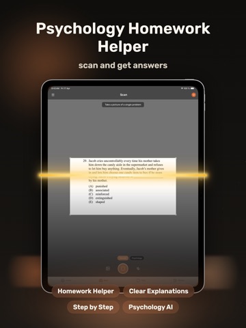 Psychology Homework Helper AI. iPad screenshot