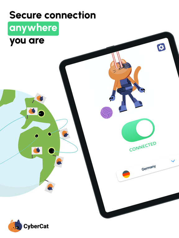 CyberCat VPN: Secure & Private iPad screenshot 1 - Utilities app