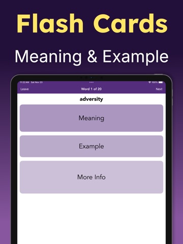 GRE Vocabulary Flashcards 2025 iPad screenshot