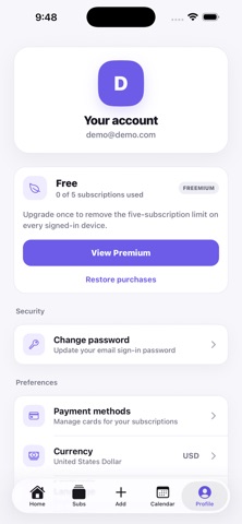 Tally - Subscriptions Tracker iPhone screenshot