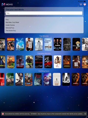Movio: movies watchlist iPad screenshot
