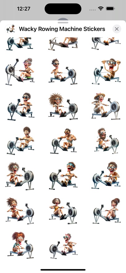 Wacky Rowing Machine Stickers