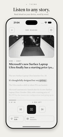 think - E-ink RSS Feed Reader iPhone screenshot 4