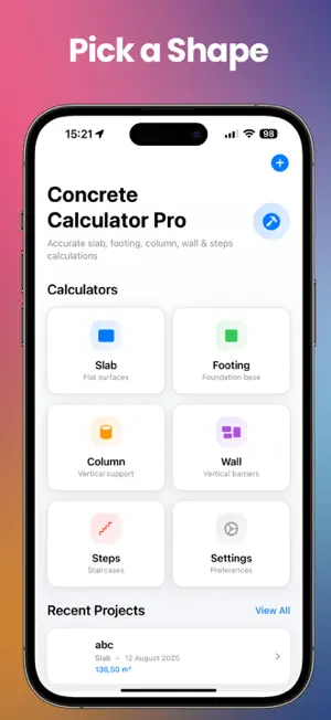 Concrete Calculator Pro. screenshot 1