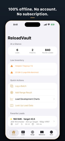 ReloadVault — Reloading Log screenshot